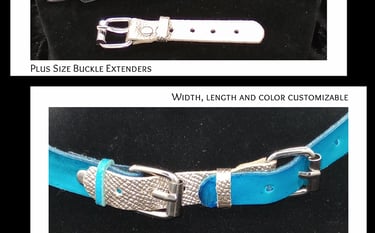 Made to order, custom fit leather buckle extenders