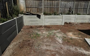 Sturdy garden retaining wall in Worcester property