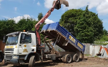 CMR Grab and Digger Hire company grab lorry working across Oldbury
