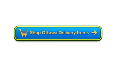 Blue call-to-action button with orange “Shop Ottawa Delivery Items” text and a green outline.