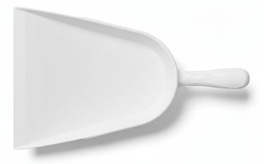 Sessola bianca larga a base piatta. Massima capacità di carico per operazioni veloci in rinfusa.