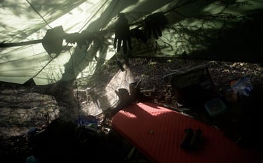 photo d'un bivouac lors d'affût photo animalière