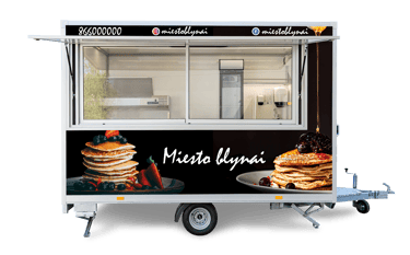 trīs metru komercpiekabe, mobilā virtuve, pārtikas kravas automašīna, pārtikas piekabe, pārtikas pie