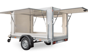 Piekabe ir paredzēta makšķerniekiem. Makšķerēšanas piekabes. Makšķerēšanas treileri Latvijā. Komerci