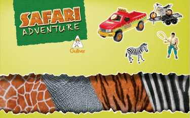 Naming e concepção visual do Brinquedo "Safari" para Gulliver Brinquedos- Linha de Brinquedos Safari