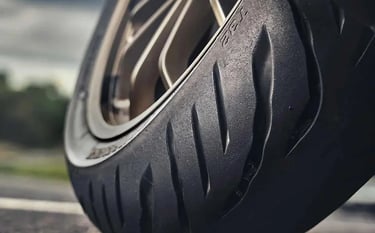 Image of a motorbike tyre