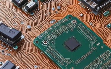a computer motherboard with a microchip attached to it