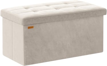 a white ottoman with a beige ottoman and a tan ottoman