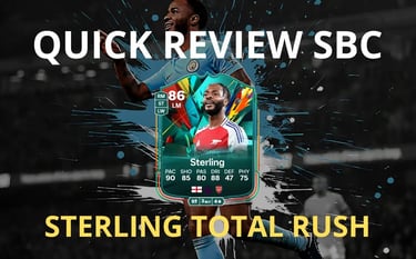 sterling in campo con la carta di sterling total rush su fc 25