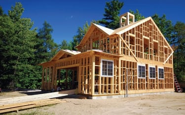 a house being built in a home construction project