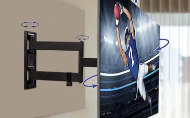 a tv screen mounted on a wall mounted tv
