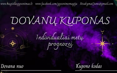 Dovanų kuponas individualiai metų prognozei(pvz.)