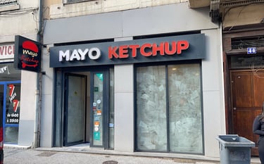 Changement de logo sur drapeau lumineux existant NAAN GRILL Lyon - AVOSPUB