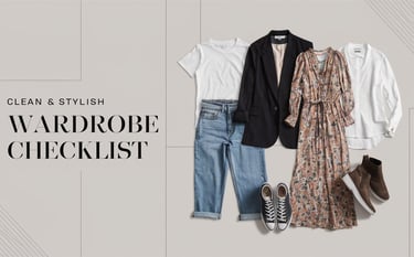 a woman's wardrobe with a white shirt and jeans