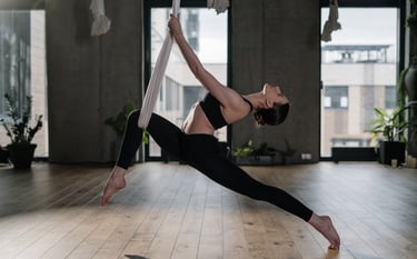 doing yoga at gym