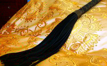 Suede Flogger with Cross Wrap Handle