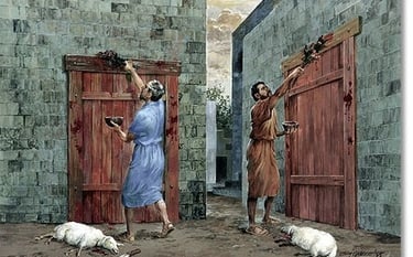  The Passover Lambs Blood Above Door - Exodus 12:23