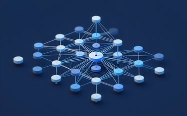 An abstract 3D visualization of data nodes and interconnected lines, representing complex software architecture. The aesthetic is clean, modern, and high-tech, using a palette of #2F4858, #6C8CA7, and #E9F2F7. The lighting is sophisticated, suggesting a secure and innovative digital environment.