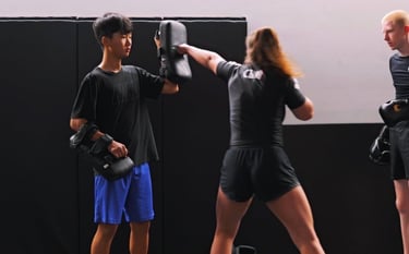 Teen and adult kickboxing class at RebelFire MMA Langley BC