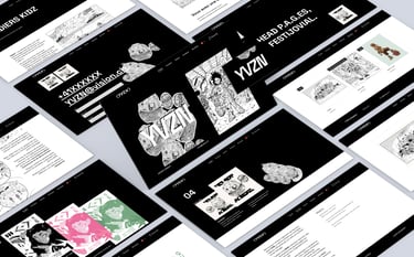 A collection of different types of webpages for YVZN