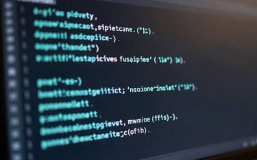 A close-up of a high-resolution screen displaying PowerShell code with cyan syntax highlighting, reflecting a modern and technical workspace.