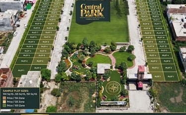 Master plan layout of Central Park township with well-planned residential plots