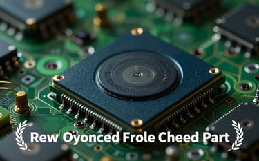 Macro photography of high-tech computer components with subtle glowing lights in forest green and deep navy. The style is modern and sharp, reflecting technical expertise and reliability.