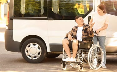 Furgoneta con rampa para discapacitados