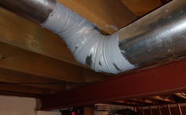 Wisconsin Duct sealed with mastic