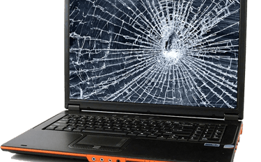Cracked screen on laptop