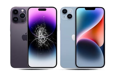 Broken vs repaired iphone