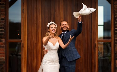 Liverpool barn wedding venue, Knowsley wedding venue, rustic farm, boho, white doves