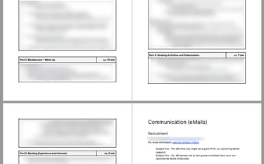 interview planning (blurred for nda purposes)