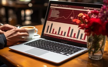 Gráfico ascendente demonstrando aumento de tráfego no site após estratégia de inbound marketing