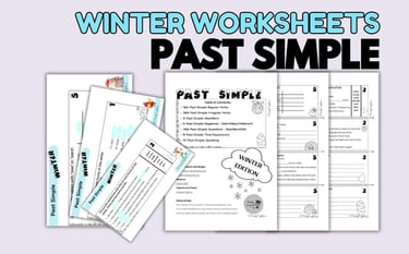 Past Simple for winter english lessons worksheets and grammar