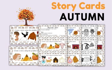 Autumn Story/ Speaking Cards halloween task cards, creative storytelling/writing