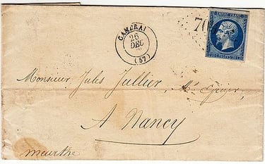 Gros Chiffres précoces de Cambrai décembre 1862