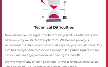 Parler, Technical Difficulties, Big Tech, project give a shit, project gas