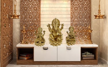 Hindu god idols in Pooja room