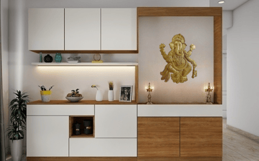 Ganesh wall art in pooja room