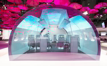 Airbus Kabine Projektion Telekom