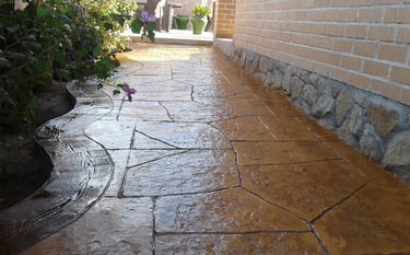 Installation à usage décoratif du Béton imprimé