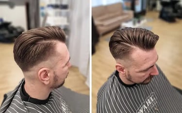 klassinen miesten hiustenleikkaus fade häivytys studio naava raisio