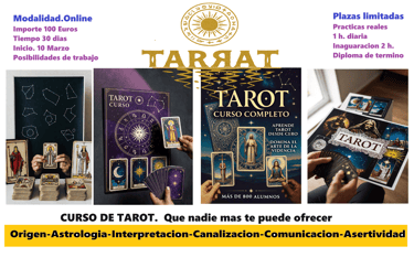 Curso de tarot online con cartas, astrología y videncia para aprender interpretación y canalización.