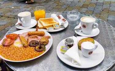 Full English Breakfast and scone Gibraltar