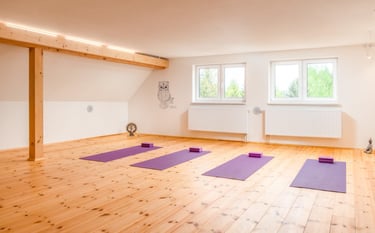 yoga room at retreat at landhotel altes zollhaus