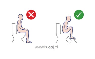 poprawna pozycja na toalecie