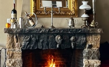 offenes Feuer im restaurant in marktbreit