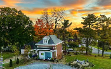 carriage house backyard sunset fire pit 2123 rivermont