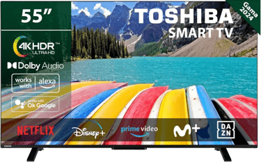 TOSHIBA 55UV2363DG Smart TV 4K UHD de 55", sin Marcos, con HDR10
